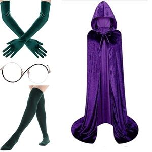 LN Wicked Elphaba Witch Cosplay Costume Accessory Bundle